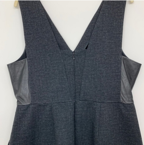 Madewell GRAY Ponte Knit Sheath Dress leather panel Jumper sz 4 Career - Picture 7 of 17